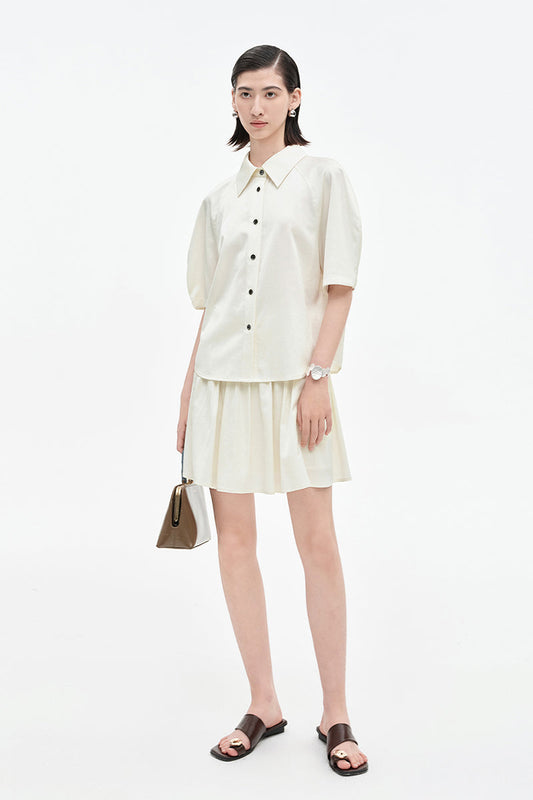 Acetate Tencel Blended Raglan Sleeve Shirt