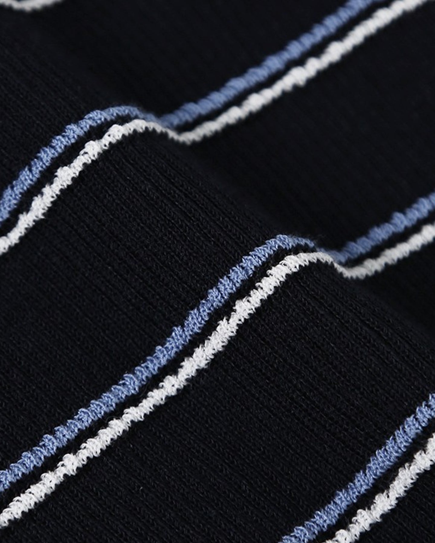 Black Striped Polo Shirt Slim Fit V-Neck Bottoming Shirt
