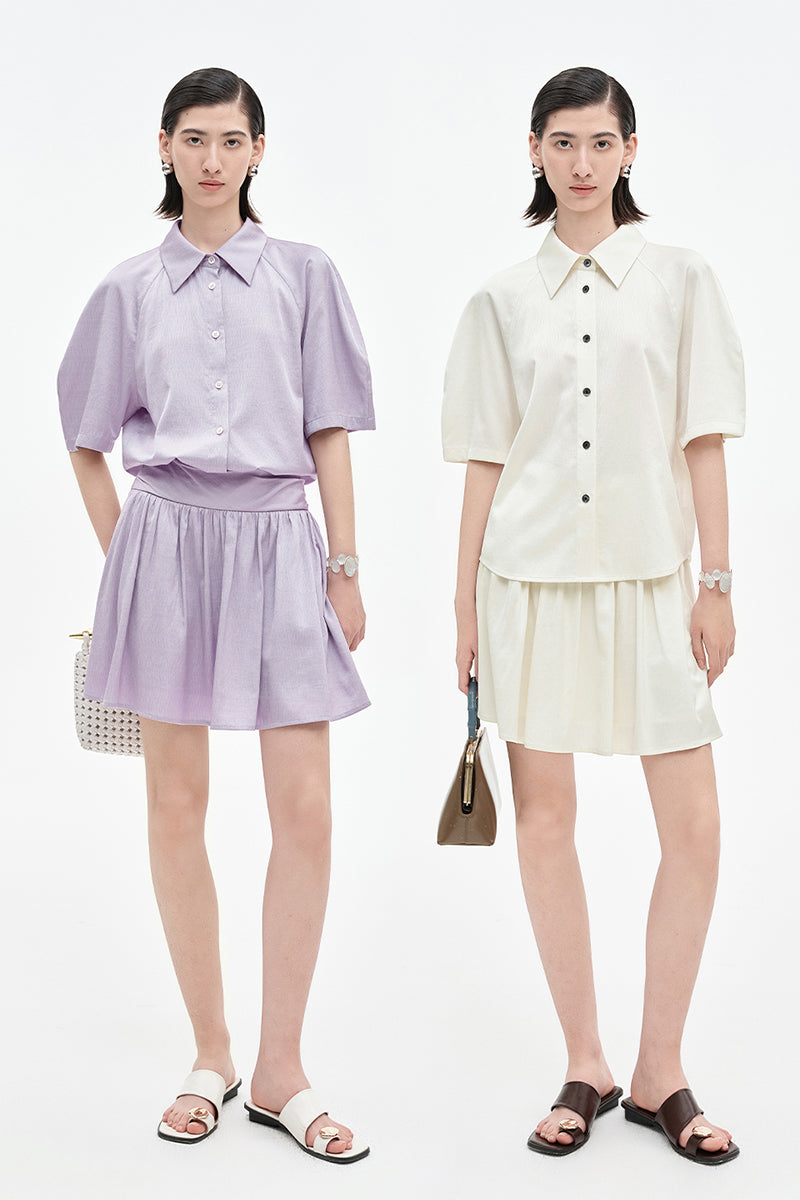 Acetate Tencel Blended Raglan Sleeve Shirt