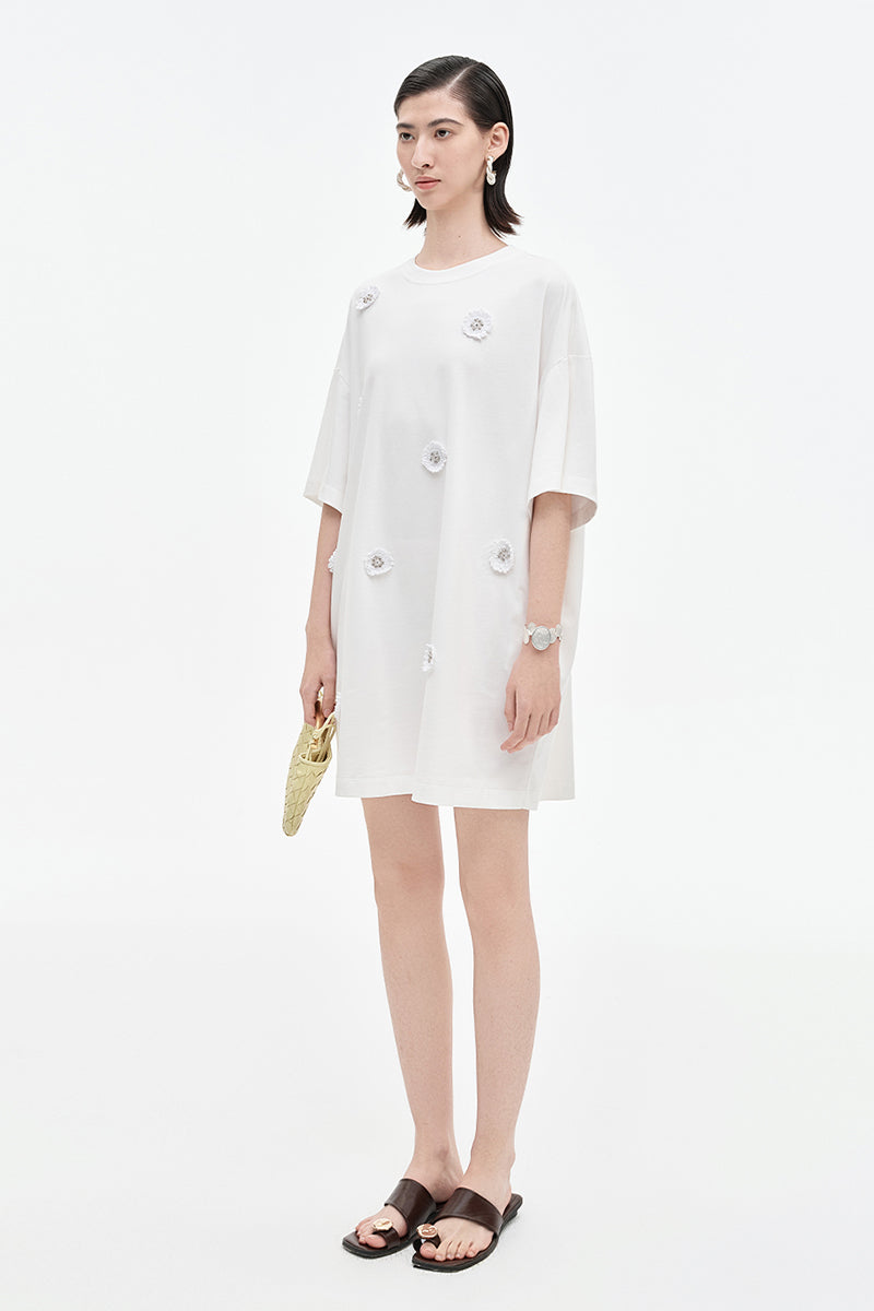 Acetate Blend Woven Patchwork Dress